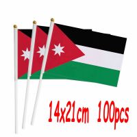 ZXZ 100pcs hand waving Flag 14*21cm Polyester Double Side Printing Hand Flag with plastic flagpole