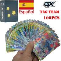 GX Tag Team Pokemon บัตร Español 100ชิ้นเกมส่องแสงสเปนศึกโฮโลแกรมสายรุ้งรม Cartas Basico Pokémon ซื้อขายของเล่นของขวัญ