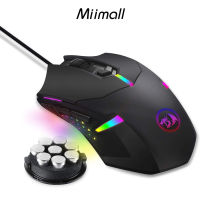 Miimall Redragon M601 RGB 7200 DPI เมาส์สำหรับเล่นเกมส์ Backlit สายที่เหมาะกับสรีระปุ่ม7เมาส์ตั้งโปรแกรมได้เมาส์สำหรับเล่นเกมส์ Centrophorus พร้อมชุดปรับน้ำหนักสำหรับพอร์ตคอมพิวเตอร์แบบมินิ