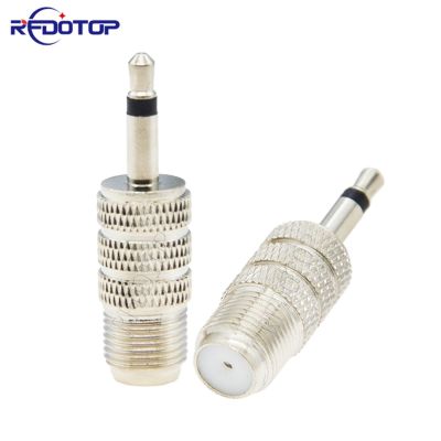 2Pcs/Lot F Female Jack to 3.5mm Mono 1/8 Male Plug RF Coaxial Adapter RF Connectors FM Antenna Connector 50ohm