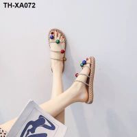 Sandals fairy female spring and summer of 2023 the new word tow sets toe flat beach slippers sandals