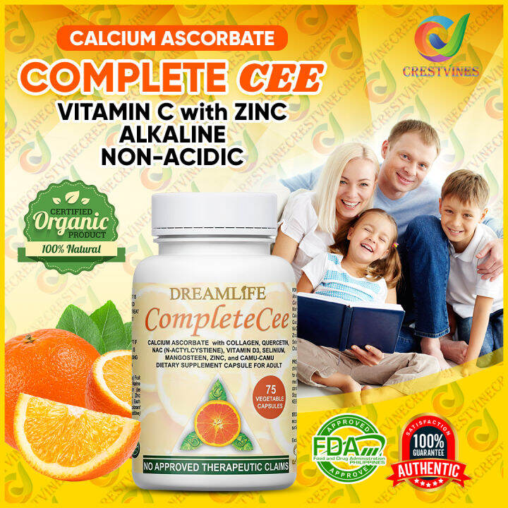 CRESTVINES Dreamlife Complete Cee Calcium Ascorbate with Collagen Zinc