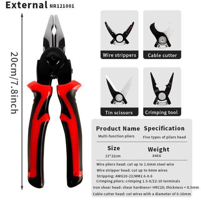 5-in-1-combination-interchangeable-pliers-kit-wire-stripper-wire-crimper-22-10awg-linesman-pliers-wire-cutter-tin-snips