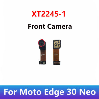 ด้านหน้าหลักด้านหลังของแท้สำหรับ Motorola Moto Edge 30 Neo XT2245-1อะไหล่กล้องถ่ายรูปสายเคเบิลงอได้โทรศัพท์