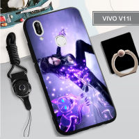 V11i เคสสำหรับ VIVO นุ่ม/เคสโทรศัพท์ Z3i คลุมทั้งหมดกล่องทาสีป้องกันการตกป้องกันรอยขีดข่วนฝามีที่ถือวงแหวนโทรศัพท์และเชือก