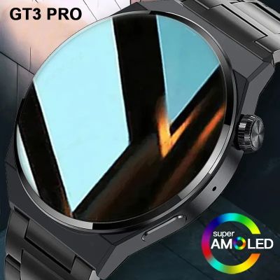 J116นาฬิกา NFC อัจฉริยะสำหรับผู้ชาย GT3 Pro AMOLED 390*390จอ HD อัตราการเต้นของหัวใจ IP68โทรผ่านบลูทูธนาฬิกาอัจฉริยะ2023กันน้ำ