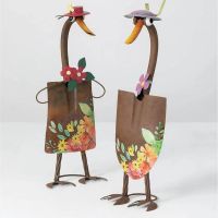 Cute Fairy Garden Decor, Cute Duck Garden Statues, Cute Duck Shovel Spade Art Craft Decoration