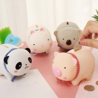 Cute Animal Piggy Bank Household Cartoon Koala Panda Pig Rabbit Money Box Small Soft Saving Pot Gift for Kids Adults Home Decor