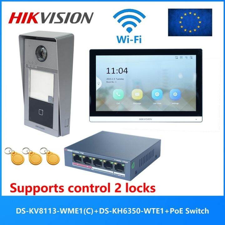 HIKVISION Original Multi-language POE Video Intercom KITinclude DS ...