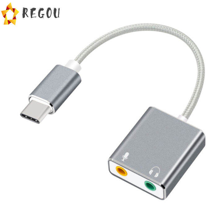 อะแดปเตอร์เสียงการ์ดเสียงสเตอริโอภายนอก-usb-type-c-พร้อมแจ็คหูฟังและไมโครโฟน3-5มม-สำหรับ-windows-mac-pc-แล็ปท็อป