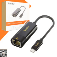 Cáp chuyển USB Type-C to Lan BAMBA - Adapter chuyển đổi USB Type