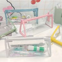 ✆ Women Zipper Clear Makeup Bags Travel PVC Cosmetic Storage Bath Toiletry Wash Bag Girl Transparent Brush Pencil Case Pouch