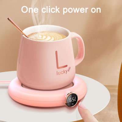 【พร้อมส่ง + 100% ต้นฉบับ】ที่รองแก้วทำความร้อนแก้วกาแฟแบบพกพาขนาดเล็กที่อุ่นกาแฟด้วย USB หน้าจอดิจิตอลอัจฉริยะเครื่องตั้งเวลาปรับอุณหภูมิเครื่องทำความร้อนสำหรับชานม