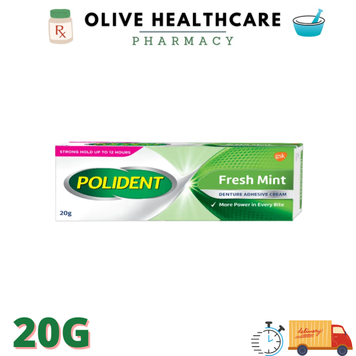 POLIDENT DENTURE ADHESIVE CREAM 60g/ 20g Lazada