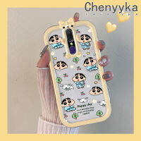 เคส Chenyyyka สำหรับ F11 OPPO เคส A9 A9X แบบเต็มหน้าจอกรอบหน้าแข้งลายโบว์มอนสเตอร์น้อยเคสนิ่มกันรอยขีดข่วนเคสโทรศัพท์โปร่งใสฝาครอบป้องกันเลนส์กล้องถ่ายรูปทีพียูซิลิกาเจล