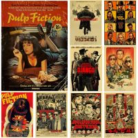 ซื้อ3แถม4โปสเตอร์ภาพยนตร์ย้อนยุค | Pulp Fiction, Reservoir Dogs, Inglourious Basterds | Kraft Canvas Wall Decor Liyanhong2