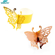 2023New 50pcs Napkin Rings Reflective Butterfly Shape Napkin Holder For