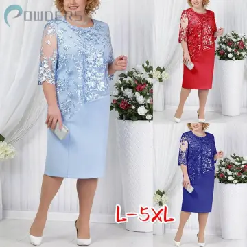 Blue Plus Size Church Dresses