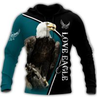 Sudadera con capucha de Animal Eagle Flying 3D para hombre, ropa de calle Unisex, chaqueta informal, jersey de moda, otoño