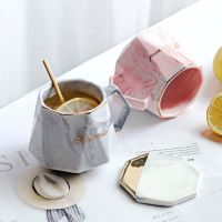 [COD] Cup ins high-value mug cup drinking ceramic with lid spoon stone