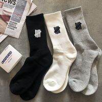 {Sock Shop} ถุงเท้าถักห้าบาร์ฝ้ายชายบริสุทธิ์ผู้หญิงท่อกลางท่อสูงอินเทรนด์สวยและก้นผ้าขนหนูเช็ดมือแบบหนา Ins