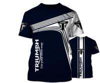 Summer Triumph t-shirt moto racing 3D printed street uomo e donna sport Fashion Large O collar t-shirt -black