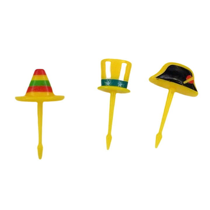 sunyanping-ขายดี-ส้อมผลไม้หมวกสำหรับส้อมผลไม้เด็กหัดเดินผักเบนโตะ6ชิ้น