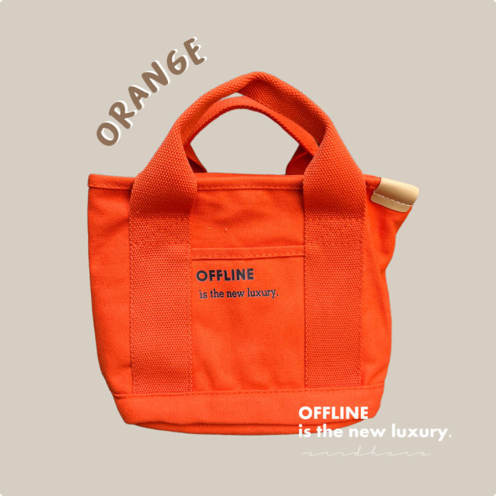offline-bucket-bag-size-26x21x13cm-กระเป๋าผ้าแคนวาส