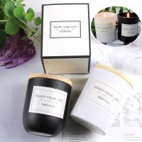 Romantic Glass Soy Wax Scented Candle Birthday Gift Atmosphere With Wood Lid Smokeless Aromatic Candle