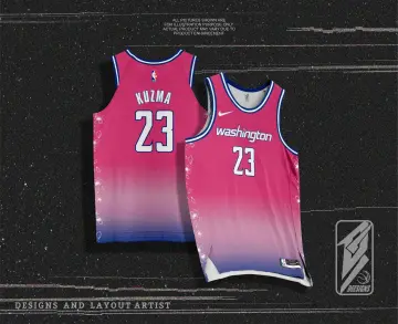 Top-quality 2022-23 Men's Heat Pressed Nba Washington Wizards 33 Kyle Kuzma  Cherry Blossom Pink Jerseys