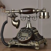 style 1 European Antique Touch Dial Old Fixed Telephone Retro Home Fashion Caller ID Creative Wired Telephone Hands-Free Landline Phone