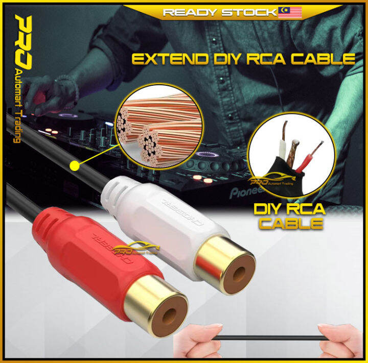 Extend DIY Audio Cable 2 RCA L/R Female Cable Lazada