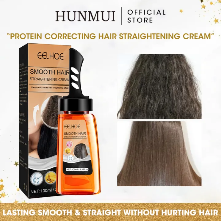 Original EELHOE Hair Straightening Cream Straight Hair Treatment Keratin Hair  Care Cream with Comb 100ml | Lazada PH