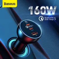 Baseus 160W Car Charger QC 5.0 Fast Charging For iPhone 13 12 Pro Laptops Tablets Car Phone Charger