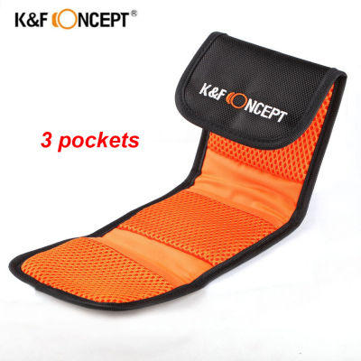 K&amp;F CONCEPT 3 Pockets Filter Bag soft Camera Filter Pouch for 49mm-77mm ND UV CPL filter holder wallet case
