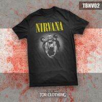 (พร้อมสต็อก) Nirvana T-shirt-line up-band ROCK-TBNV02