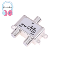 【Pandahuo】 2 WAY COAX Splitter สัญญาณ Coaxial F Connector CABLE TV SWITCH Silver WMP-204