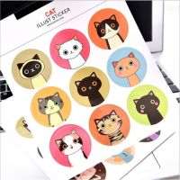 (147SHOP)  สติ๊กเกอร์กลม รูปหน้าแมว สติ้กเกอร์กันน้ำ ลอกออกยาก Cat Illust Sticker สุดน่ารัก เครื่องเขียน ของตกแต่ง ลายคมชัด สีสดใส น่ารักสุดๆ