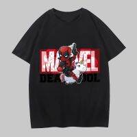 Deadpool เสื้อยืดผ้าฝ้าย100คอกลมแขนสั้นลายเสื้อยืดลำลองผู้ชายแฟชั่นยูนิคอร์นสีสันสดใสสำหรับสระว่ายน้ำ