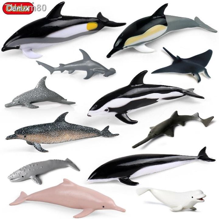 ของขวัญ-เด็กจำลองสัตว์ทะเลรุ่น-solid-mini-ปลาโลมา-beluga-sawfish-ฉลามหัวค้อน-ฉลาม-ฉลามวาฬหลังค่อม-เครื่องประดับ