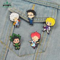 GESAGEW เสื้อโค้ท น่ารักค่ะ การ์ตูน ป้ายอะนิเมะ Killua Leorio เครื่องประดับ Gon อะนิเมะ hunterxhunter ขาเคลือบ เข็มกลัดปก เข็มกลัด