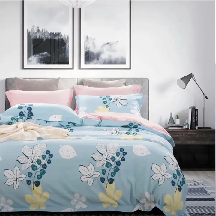 Zeni Light Blue Canadian Cotton Bedsheet Double Size With Garter 3 In 1 Fl Print Hypoallergenic Fabric Inclusions 1pc Fitted Sheet 2pcs Pillow Case All Bedding Sizes Single Queen King Lazada Ph Inclusions 1pc Fitted Sheet 2pcs Pillow, King Size Bed Sheet Dimensions Canada