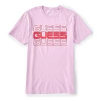 GUESS เสื้อยืดผู้ชายแขนสั้นผ้าฝ้ายคอกลมพิมพ์ลาย,เสื้อทีเชิ้ตถนน Comfort ฤดูใบไม้ผลิและฤดูร้อน