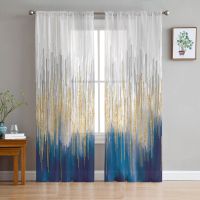 【HOT】☽☬℗ New Abstract Colors Sheer Curtains for Room Bedroom Tulle Windows Voile Drapes 2 Pcs Shading