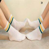 【HW】Colorful Stripes Striped Socks Male Sport Middle Socks Cotton Uni