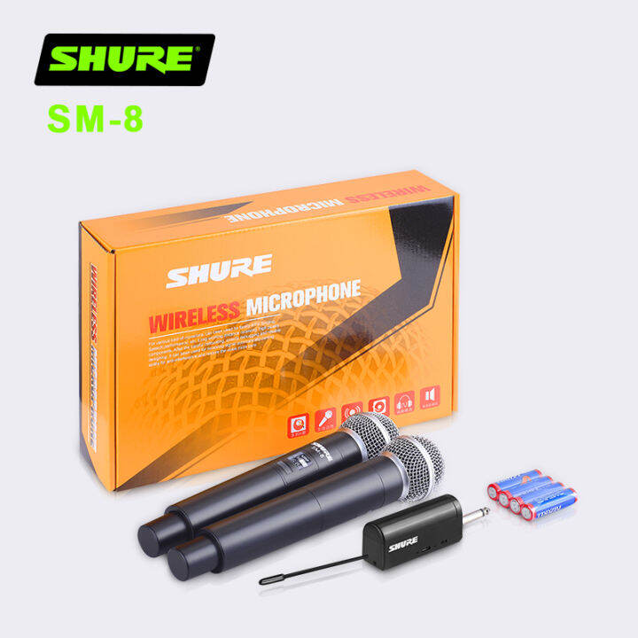 ไมคโครโฟนไร้สาย-shure-sm-8-ไมโครโฟนร้องเพลง-ไร้สายuhf-ไมค์ลอย-ไมค์ลอยแบบพกพา-ชุดรับ-ส่งไมโครโฟนไร้สาย-u-segment-ไมค์คู่แบบมือถือ-wireless-microphone