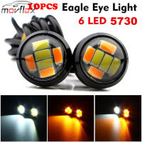 MovFlax 10ชิ้น23มิลลิเมตร E Agle Eye 6 LED 5730สีคู่12โวลต์รถตัดหมอก DRL หลอดไฟสำรองข้อมูลย้อนกลับที่จอดรถสัญญาณโคมไฟ