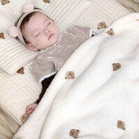 Soft WARM Coral fleece flannel ผ้าห่มหมี OLIVE เย็บปักถักร้อยผ้าห่มเด็ก swaddle Wrap ทารกแรกเกิดเด็กทารกเตียงฤดูหนาว Autumn