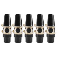 5X Alto Sax Saxophone Mouthpiece Plastic with Cap Metal Buckle Reed Mouthpiece Patches Pads Cushions