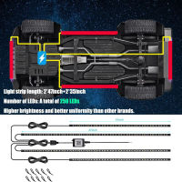 นีออน LED รถ Underglow แสงด้านล่าง APP การควบคุมเสียงระยะไกล RGB ที่มีความยืดหยุ่น LED Underbody แถบแสงอัตโนมัติตกแต่งโดยรอบโคมไฟ